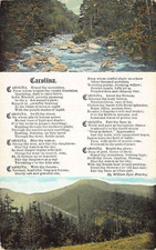Postcard NC: Carolina Poem, William Brierly, North Carolina, Antique DB Unposted