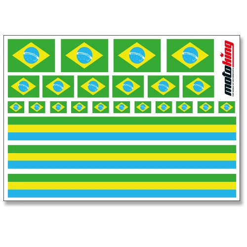 BRASILIEN AUFKLEBER | FLAGGEN STICKER | HELM FAHRRAD MODELLBAU BOBBYCAR AUTO