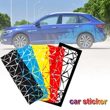 1Pcs Universal Car Glossy Side Body Black Freestanding Triangle Graphics Sticker