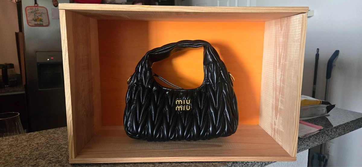 Black Leather Exterior Miu Miu Bags & Handbags for Women for sale