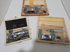 NOS 3 PC OUTSIDE MICROMETER SET 0-1", 1"-2", & 2"-3" .0001 GRADS With Case