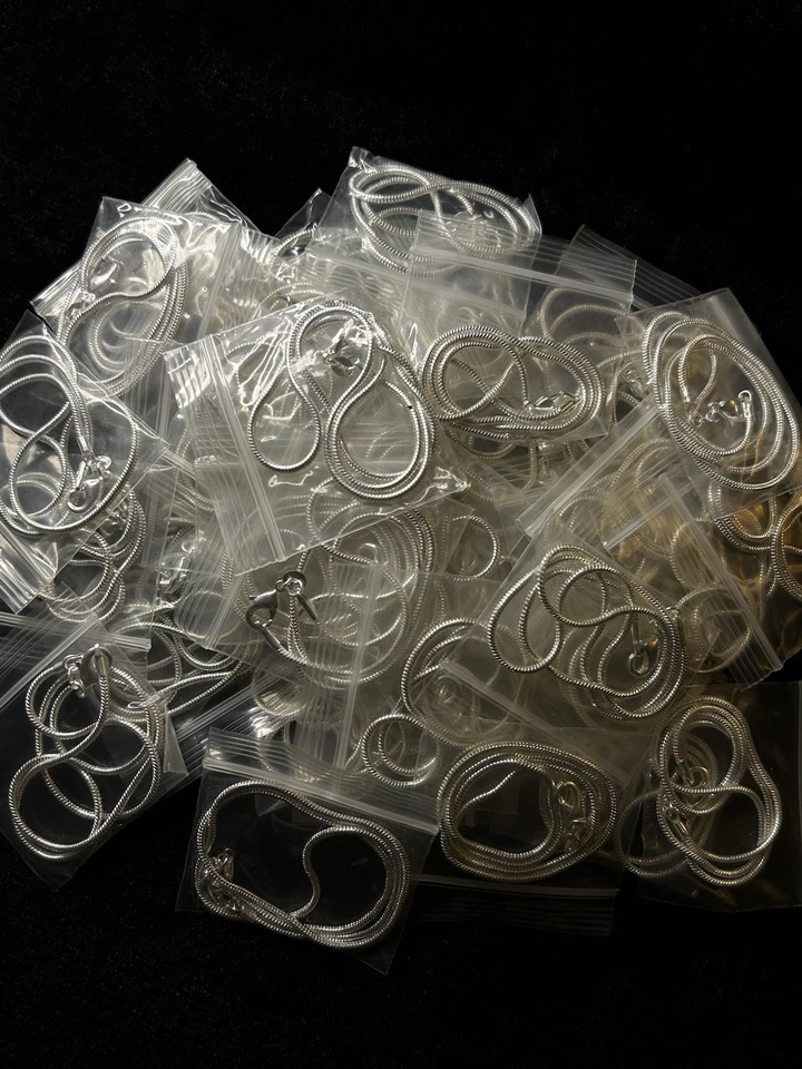 Lot Revendeurs 45 Chaines serpents Argenté pour Pendentif Bijoux Fantaisies - Photo 1/1