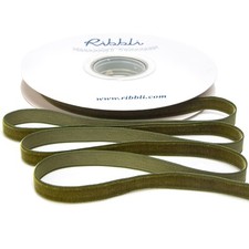Moss Green Velvet Ribbon,Polyester Velvet 3/8 Inches Continuous10-Yard Spool,...