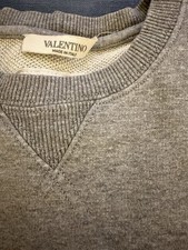 Valentino Men’s Grey Jumper Size Small With Studs Around Wrists And Waists