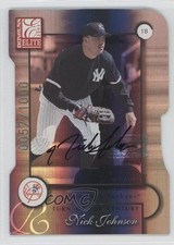 2001 Donruss Elite Rookie Turn of the Century Die-Cut Nick Johnson Auto 2i9