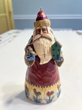 Jim Shore Heartwood Creek Santa Ornament with Birdhouse and Birds 6" Enesco NWOT