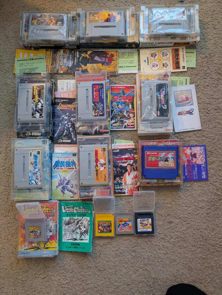 Lote de 13 juegos Nintendo Super Famicom, Famicom, Gameboy *Vendedor de EE. UU.* EN CAJA NTSC-J Foto 2 de 4