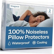 100 Waterproof Pillow Protectors Standard 20x26 Standard Pack of 2 White