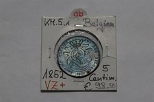 BELGIEN 5 CENTIMES 1852 HIGH GRADEAMAZING RAINBOW TONING B98 WV15