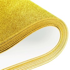 8 Sheets Self Adhesive Sticky Glitter Foam Sheets Paper 8 x 12inch Golden