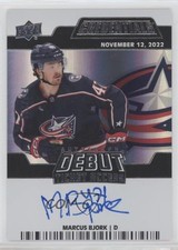 2022-23 Upper Deck Credentials Debut Ticket Access /299 Marcus Bjork Auto 12sb
