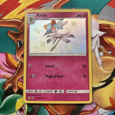 Pokémon TCG Kirlia Hidden Fates Shiny Holo Card SV35/SV94 NM/M Condition
