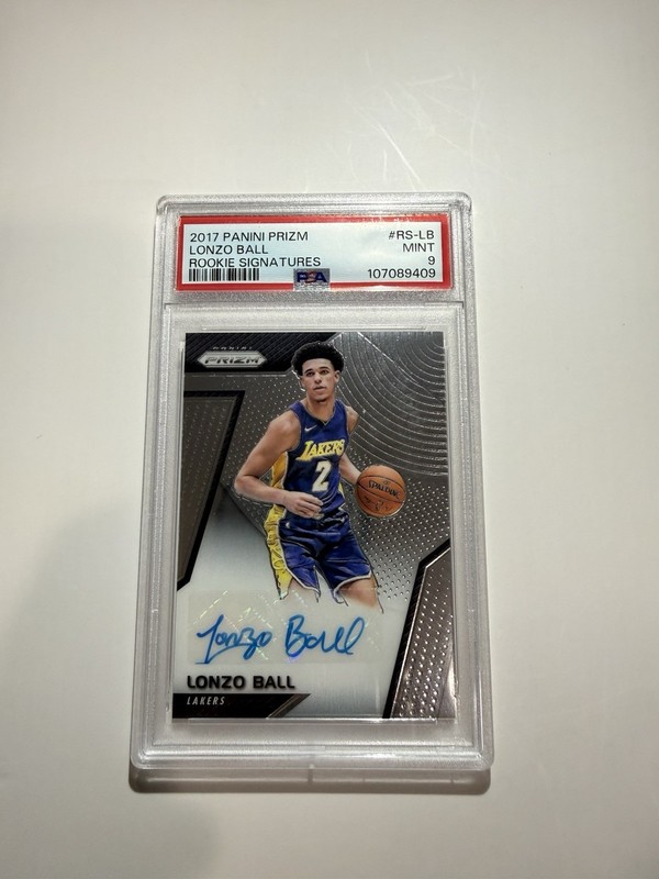 Panini 2017-18 Prizm Lonzo Ball Rookie Signatures #RS-LB PSA 9 Hard Signed Auto