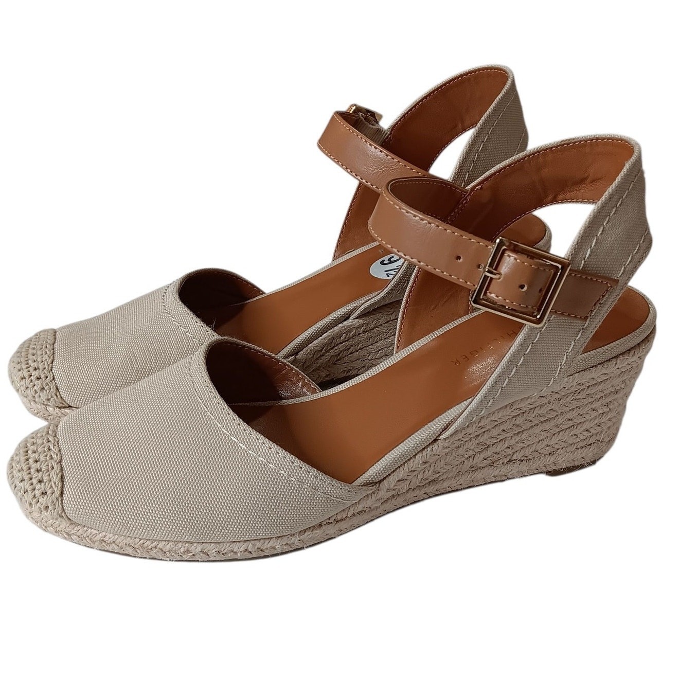 Current $89 Tommy Hilfiger Nilsa Closed Toe Espadrille Wedge Sandals 9.5 Summer