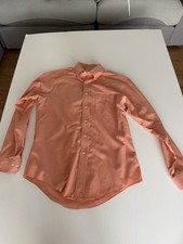 Brooks Brothers 346 Medium Orange Gingham Check Button Down Shirt Slim Fit