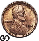 1914 Lincoln Cent Wheat Penny, Gem BU++ RD