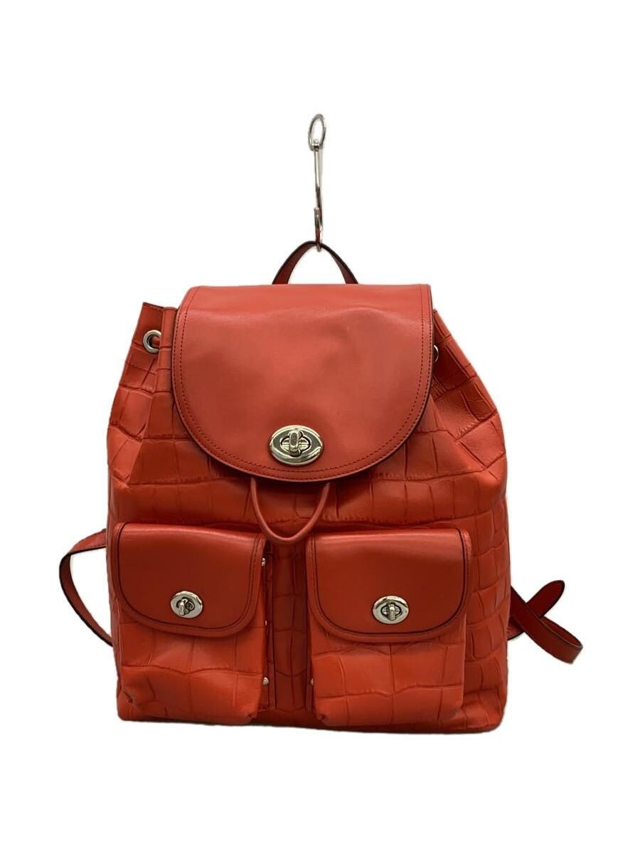 Coach A1680 Red Plain Backpack Rucksack Pre-Owned 37736