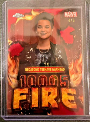 2025 Topps Chrome Deadpool Negasonic Teenage Warhead 10005 Fire Red /5 #4/5 SSP