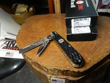 BOKER 3" RAZOR JACK BLACK BONE POCKET KNIFE D2 BLADES JIGGED BONE HANDLE 110868