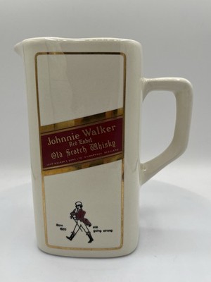 Vintage Johnnie Walker Red Label Scotch Whisky Ceramic Water Pitcher Jug 