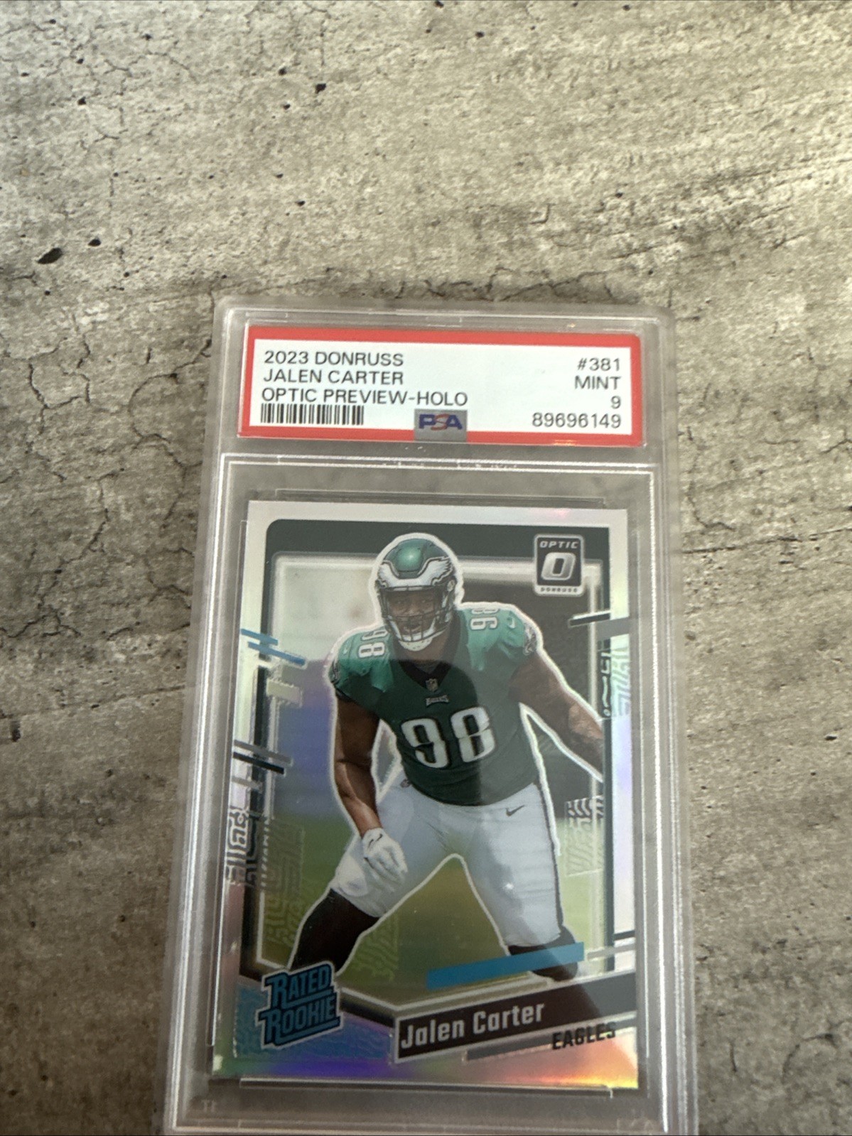 2023 Panini Donruss - Rated Rookie Jalen Carter #381 Optic Preview Holo Prizm  
