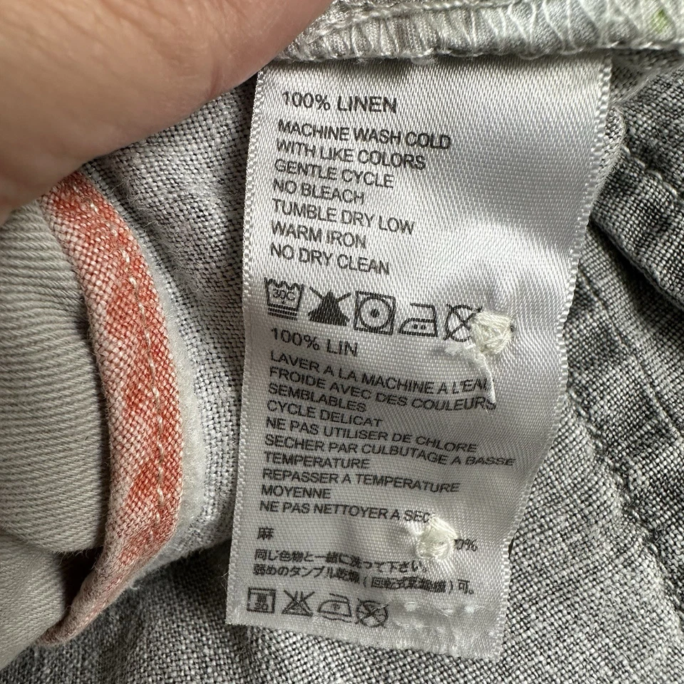 Tommy Bahama Pantalones Cortos Carga 100% Lino Para Hombres 34 Bolsillos Gris Informal Ligero 9” Foto 4 de 4