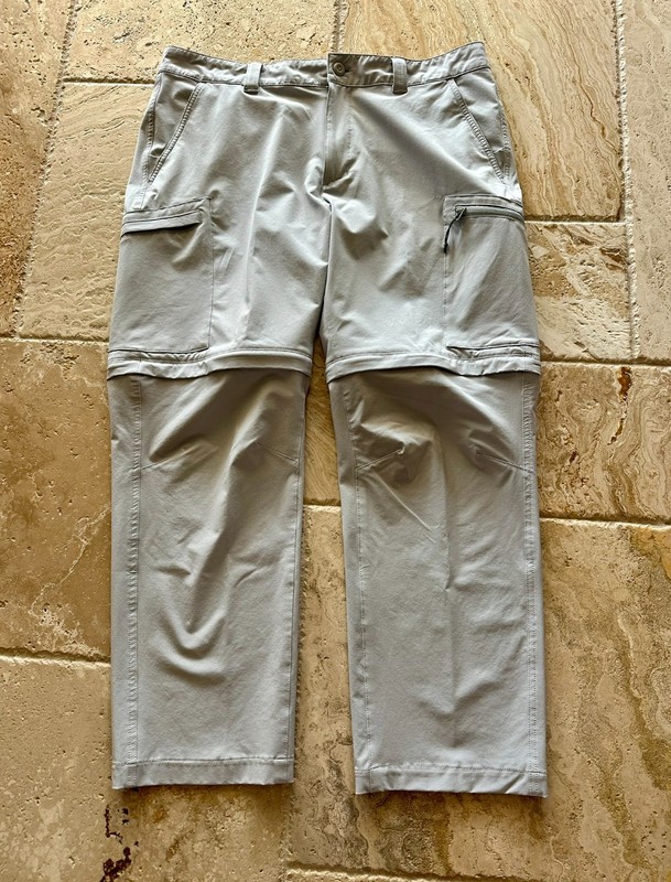 Columbia PFG Convertible Cargo Pants - Mens 36x30 - Pale Gray Color