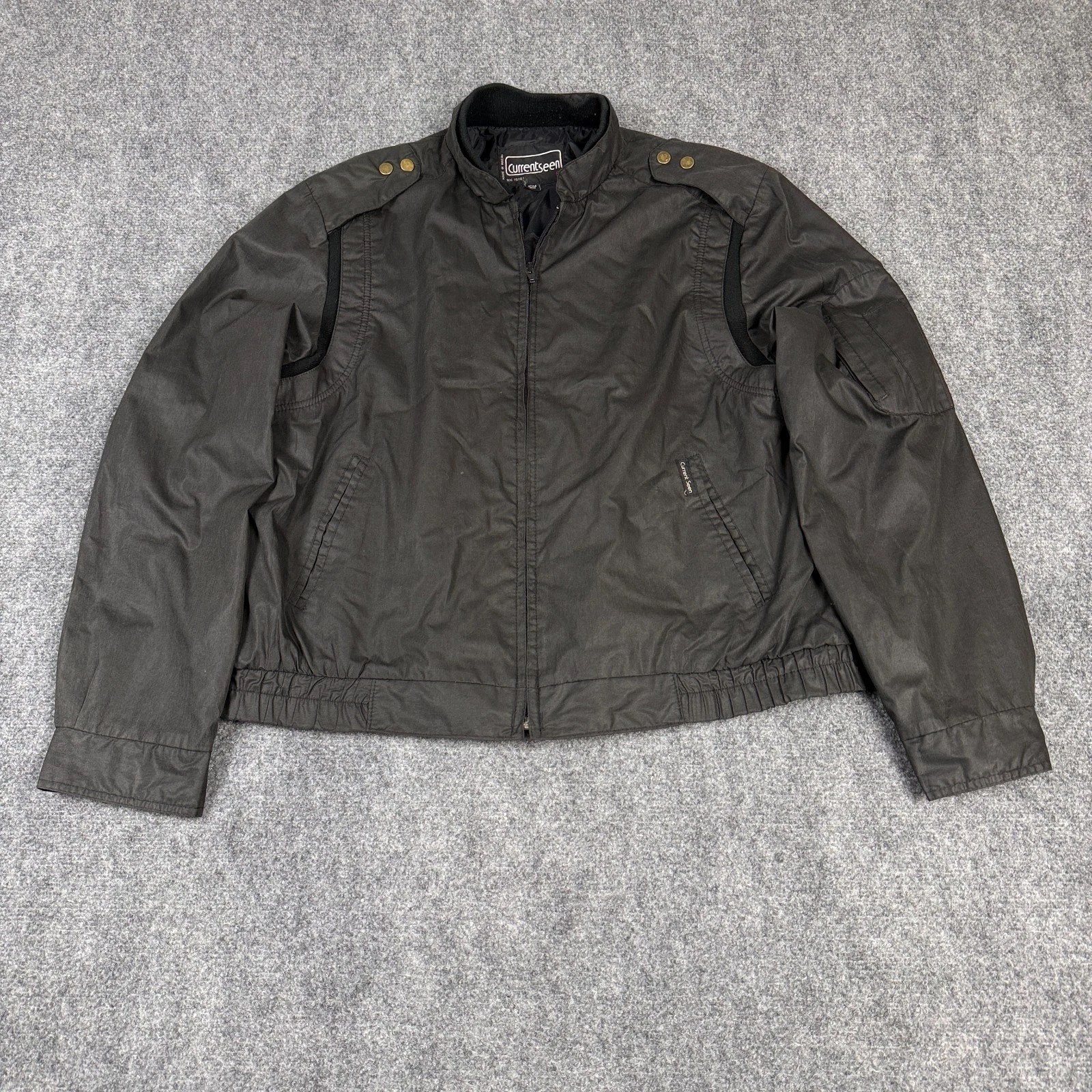 Vintage Current Seen Bomber Jacket Mens XL Black Military Flight Utility image 2