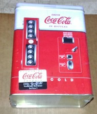 Machine à soda vintage Coca-Cola à levier en étain boisson Coca-Cola en bouteilles - neuve scellée