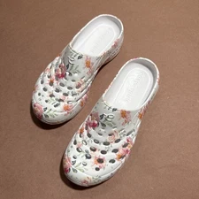 EASY~SPIRIT TRAVEL CLOG WOMENS MULE WHITE 5