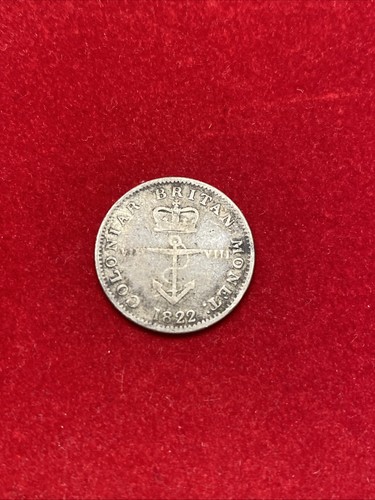 1822 British West Indies 1/8 Dollar Silver Coin
