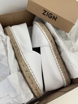 Mocassins espadrilles ballerines cuir blanc confort Zign 38 39 neufs - Photo 1/4