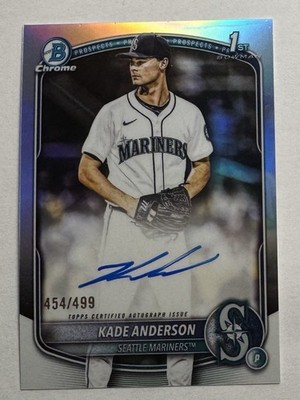 Kade Anderson Topps Bowman Draft 2025 1st Refractor Auto /499 Seattle Mariners