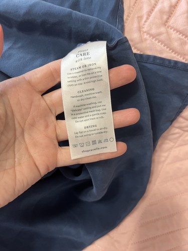 Ravella Verona Reversibile 100% Pura Seta Xxl Blu - Foto 2 di 11