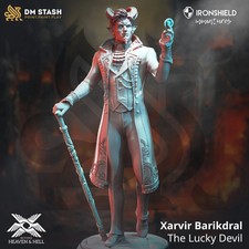 Tiefling Devil Dealer - Xarvir Undead  DnD 3D Resin Miniatur Figur Tabletop RPG