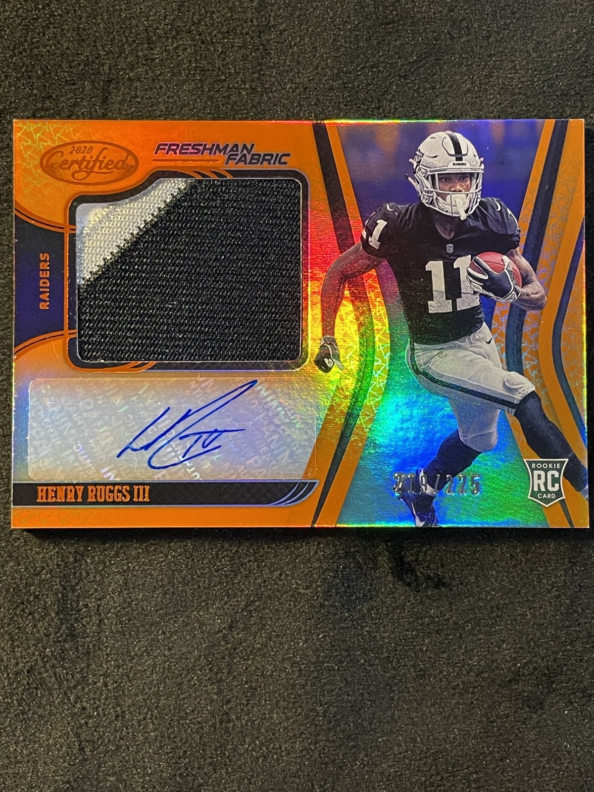 Henry Ruggs III Panini Certified #206 Autograph Jersey Orange Mirror
