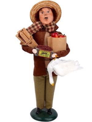 Byers Choice Carolers 2013 Cape Cod Man Christmas Goose Cranberries 13'' RARE
