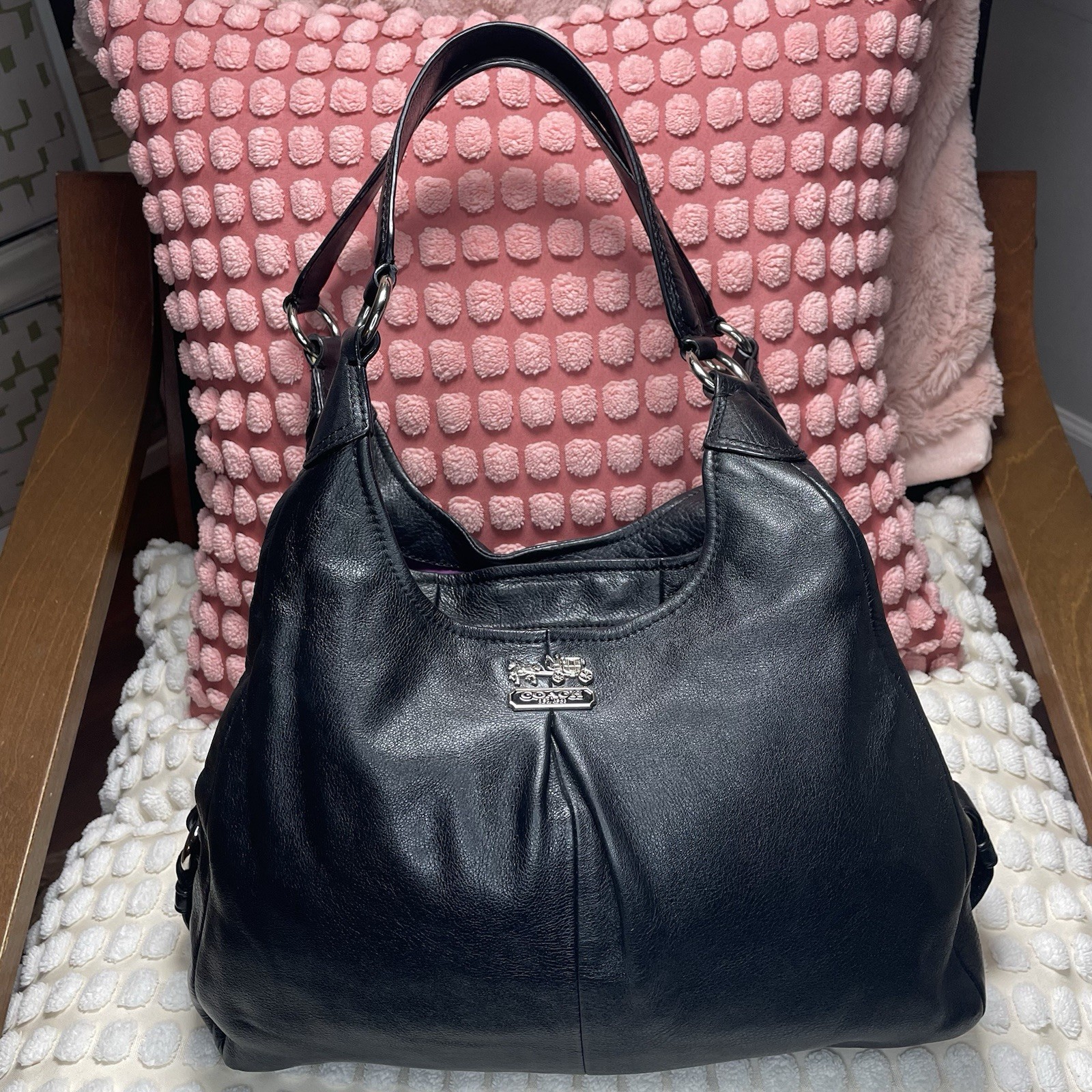 バッグ COACH Madison Black Hobo ShoulderBag Y2K COACH 21225 MADISON Maggie Y2K Hobo ShoulderBag Purse… - Gem