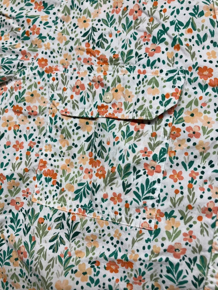 Camisa St Johns Bay Mujer XL Floral Multicolor Botón Delantero Manga Larga Algodón Foto 2 de 4