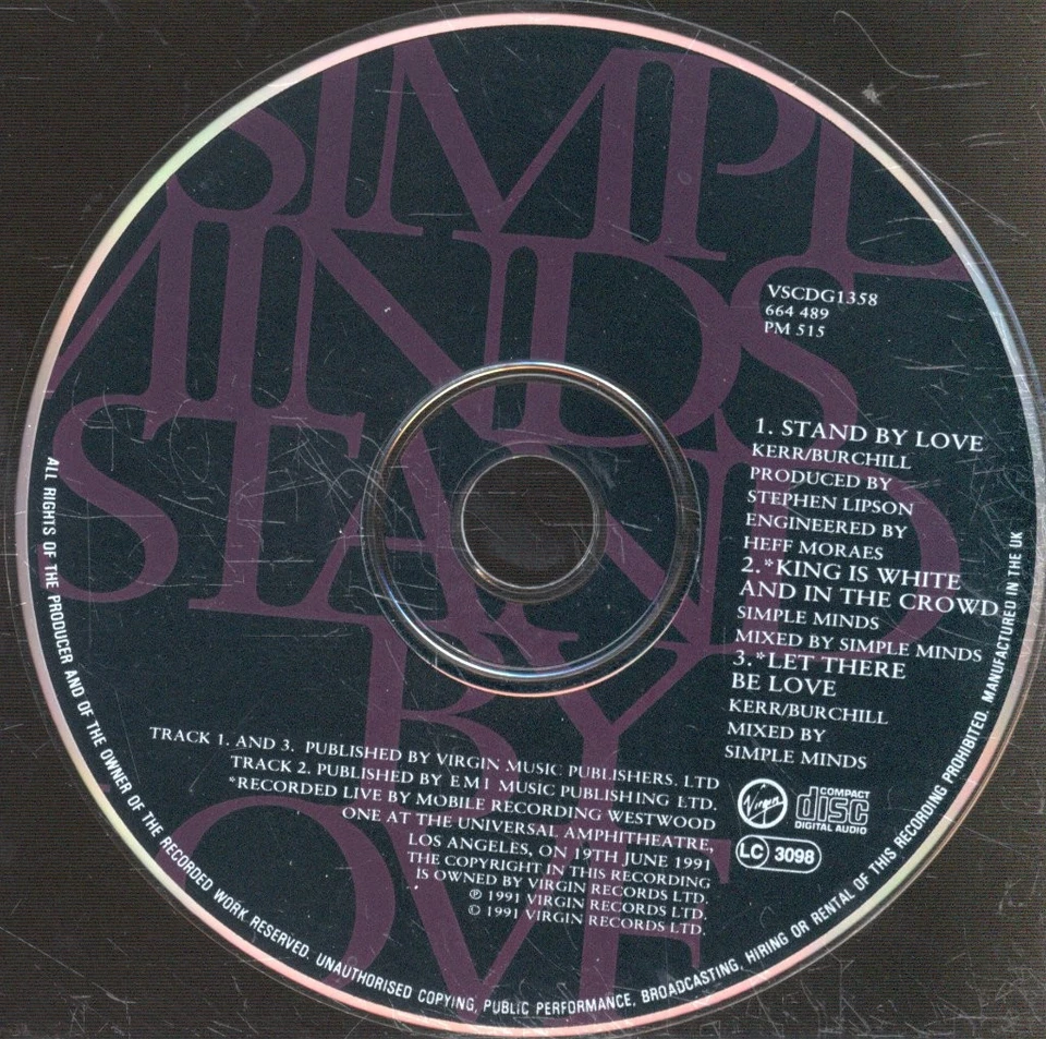 Simple Minds Stand By Love CD Europe Virgin 1991 single in numbered multi-fold - Image 3 of 3