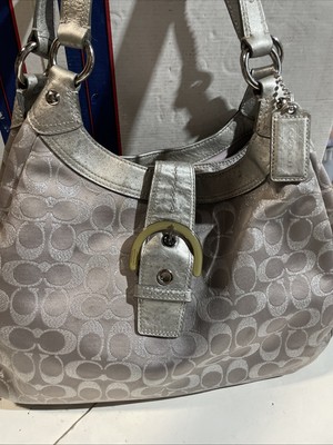 Coach F18909 Signature Soho Grey /Silver Canvas Hobo Bag | eBay