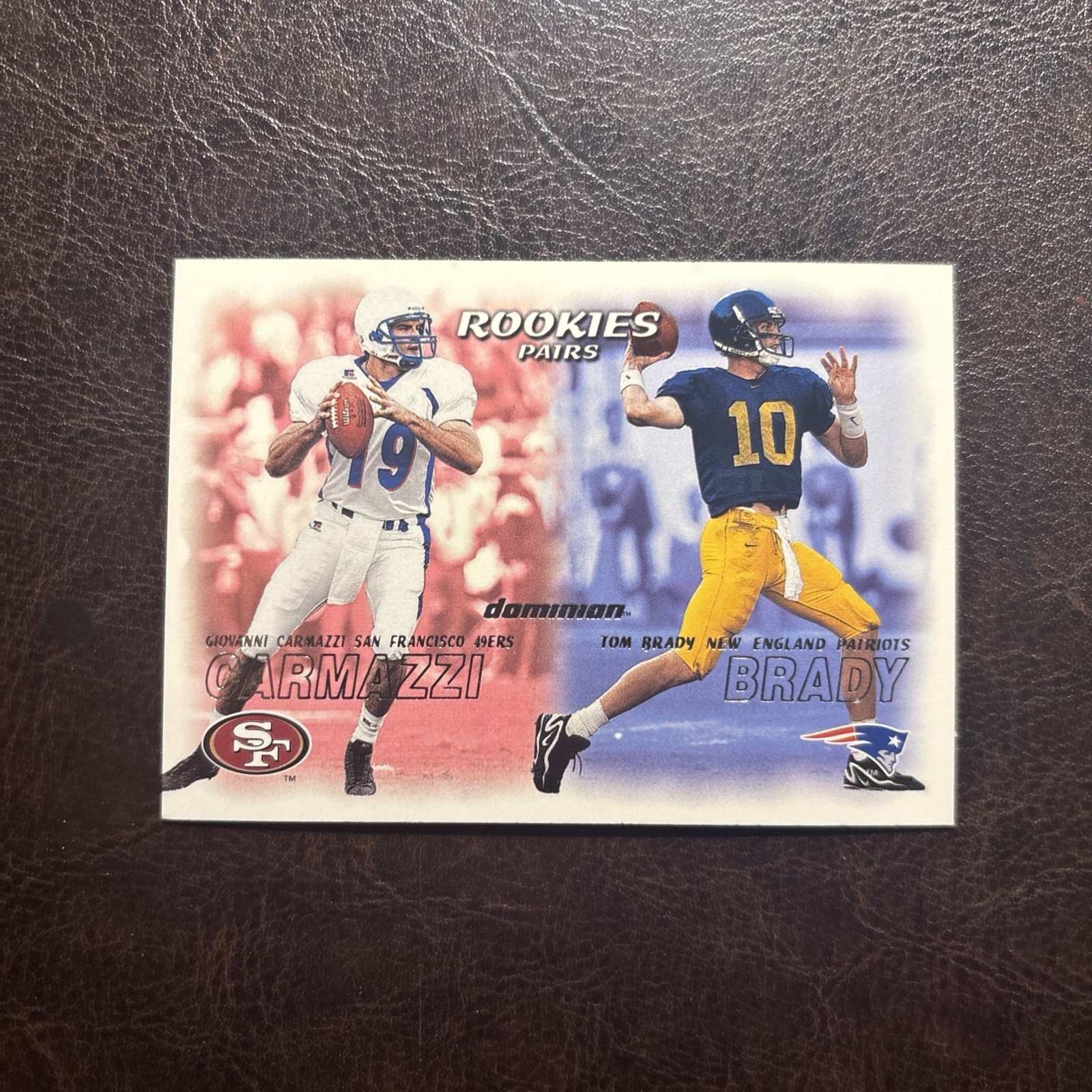 2000 Skybox Dominion - Rookies Pairs Tom Brady, Giovanni Carmazzi #234 (RC)