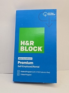 H&R Block 2024 Tax Software Premium  PC/Mac Download Actiation Key Card  Sealed