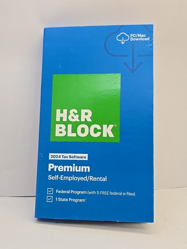 H&R Block 2024 Tax Software Premium  PC/Mac Download Actiation Key Card  Sealed