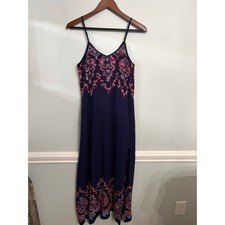 Karen by Karen Kane Navy Embroidered Maxi Dress – Size M
