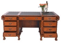 BüRo Schreibtisch Mahagoni BüRotisch Chefschreibtisch Massivholz Antik BüRotisch