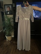 Mother Of The Bride Dress , 3/4 Sleeves Empire Waist Grey Size Us 10