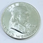 1960 D Franklin Half Dollar 90% Silver AU ABOUT UNCIRCULATED DETAILS #7862