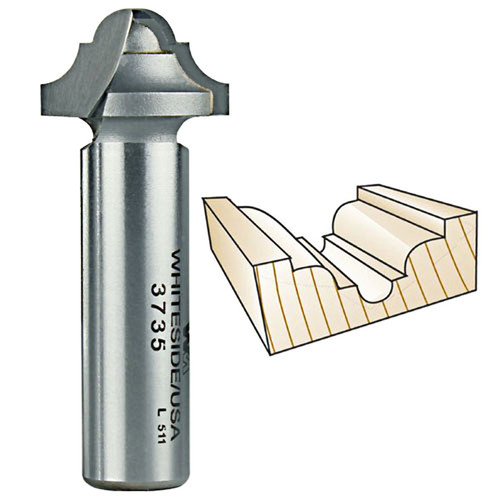 Whiteside Classical Round Bottom Bit, 1/2 in. SH x 3/16 in. R 3735