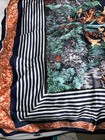 NWT SHANGHAI SILK Ocean Aquarium Beach Scarf XL Shawl Fish Coral Blue Green Sea — photo 8